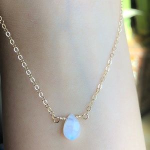 Moonstone Necklace, Crystal Necklace 14k Gold Fill